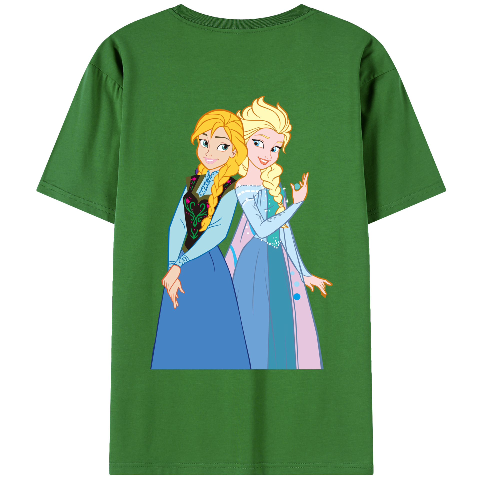 （画像用） アナと雪の女王 アンナ エルサ Frozen Anna Elsa レディース半袖Tシャツ(バックプリント)